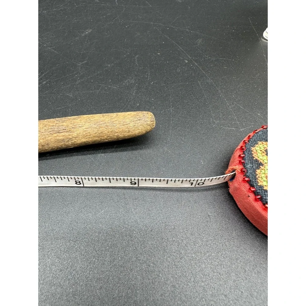 Vintage Wood Handle Metal‎ Letter Opener Etched Collar Rustic Desk Accessory
